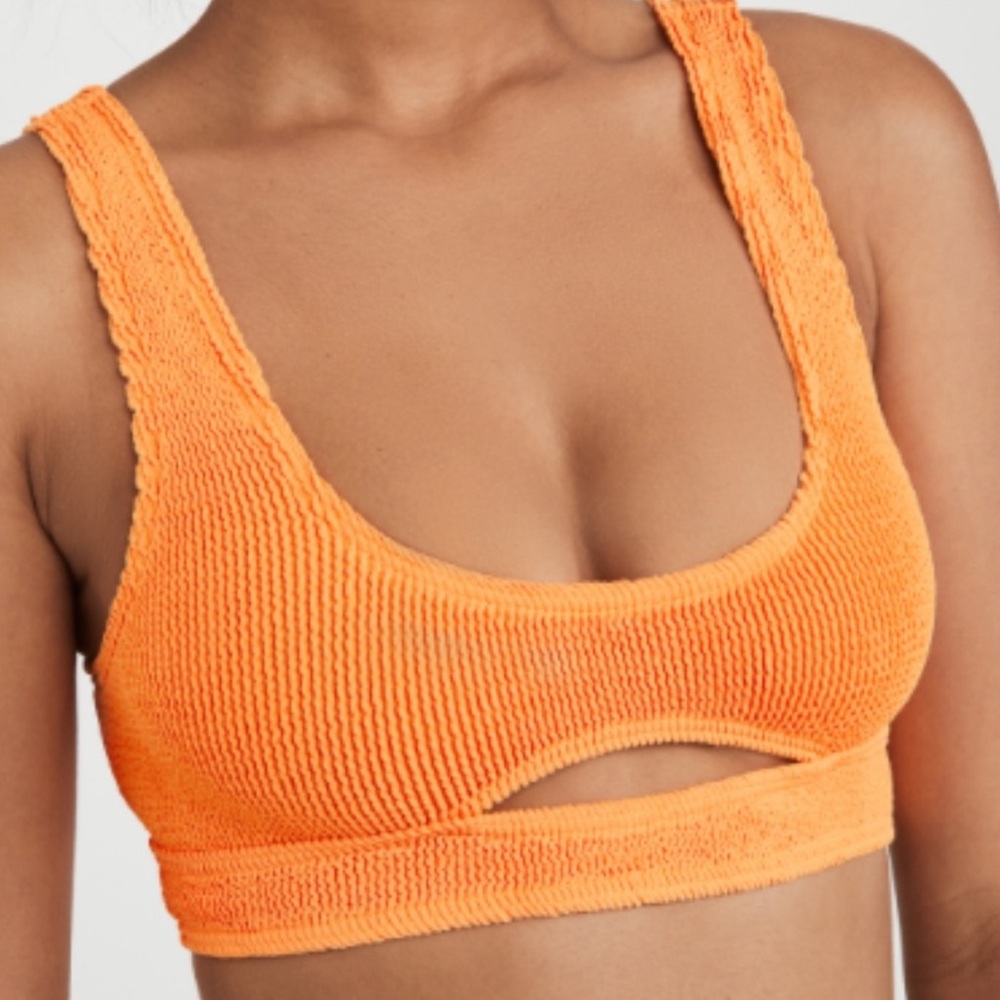 {Bond-eye} Brand New Tangerine Crinkle Sasha Bikini Top
